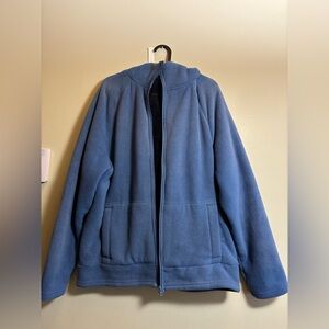 Men's Blue Full-Zip Fleece Hoodie Sweater